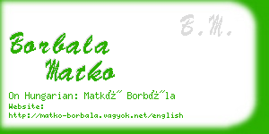borbala matko business card